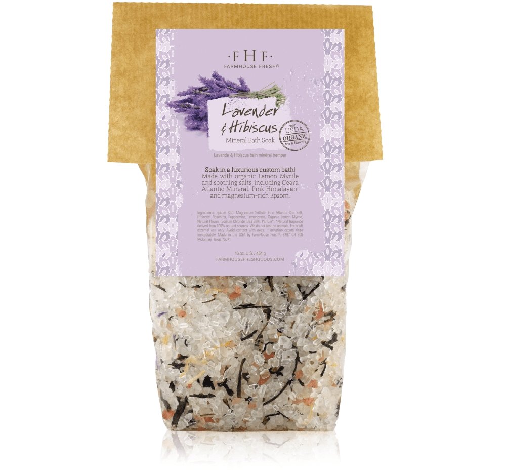 Lavender & Hibiscus Gourmet Mineral Bath Soak - The Skin Beauty Shoppe